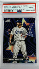 2025 Topps Cosmic Clayton Kershaw Starfractor SSP /10 Black Ref Dodgers PSA 10