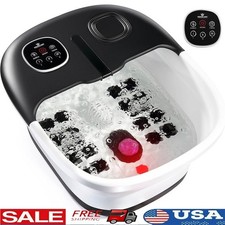 5 in 1 Heated Foot Spa W/ Bubbles Vibration Pedicure Stone Removable Rollers New