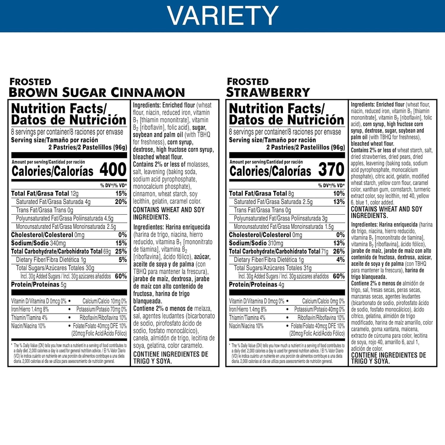 54.1oz Toaster Pastries Variety Pack - Frosted Strawberry & Brown Sugar Cinnamon