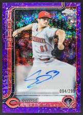 2025 Topps Chrome Update Chase Petty Auto Purple Speckle Refractor /299 RC DD5