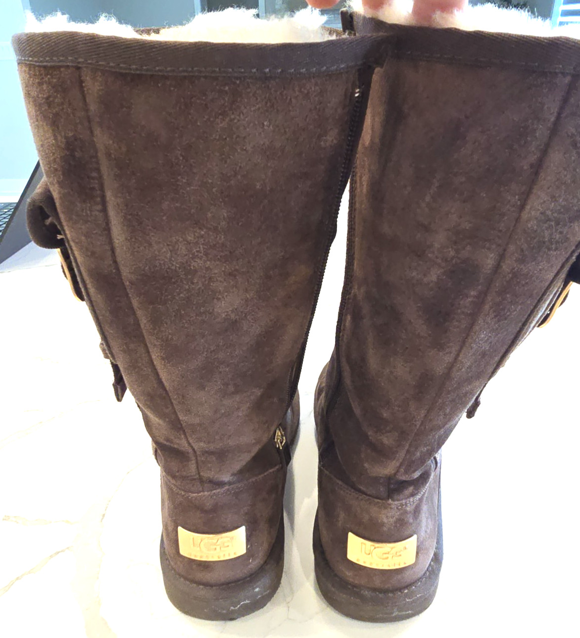 UGG authentic calf-length dark brown with pocket … - image 2