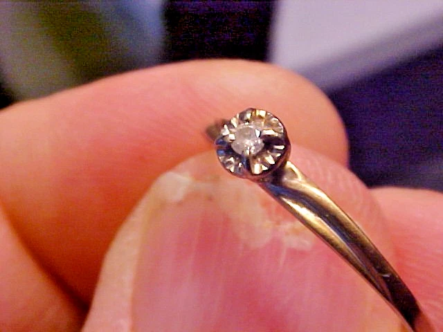 1960s Size 9 Diamond .05 Carat Engagement Ring 10k Very Affordable Very Retro!