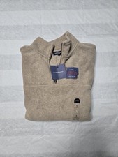 Mens Croft  Barrow 1/4 Zip Pullover Sweater Size L Beige