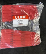 100 Uline Sequentially Numbered Plastic Truck Container Seals Tamper Evident RED