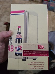 TAB Coca-Cola Retro Napkin Dispenser 2007 Metal Construction 7x4¼x3⅞" With Box