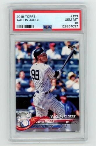 PSA 10 Aaron Judge 2018 Topps #193 GEM MT League Leaders New York Yankees MVP