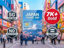 Japan SIM Card 5G SoftBank KDDI | 1GB/Day + Unlimited | $2/Day 7-90 Days
