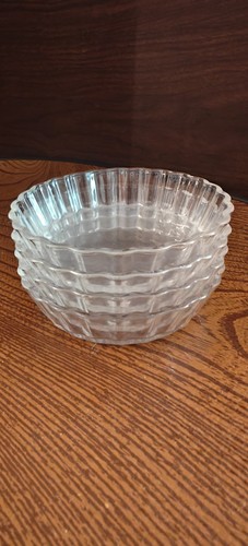ARCUISINE FRANCE GLASS TART Glass Tart Dish With Ruffled Edges 4" Set Of 4 - Picture 3 of 4