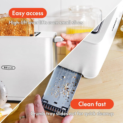 2 Slice Toaster with Auto Shut off - Extra Wide Slots & Removable Crumb Tray ...