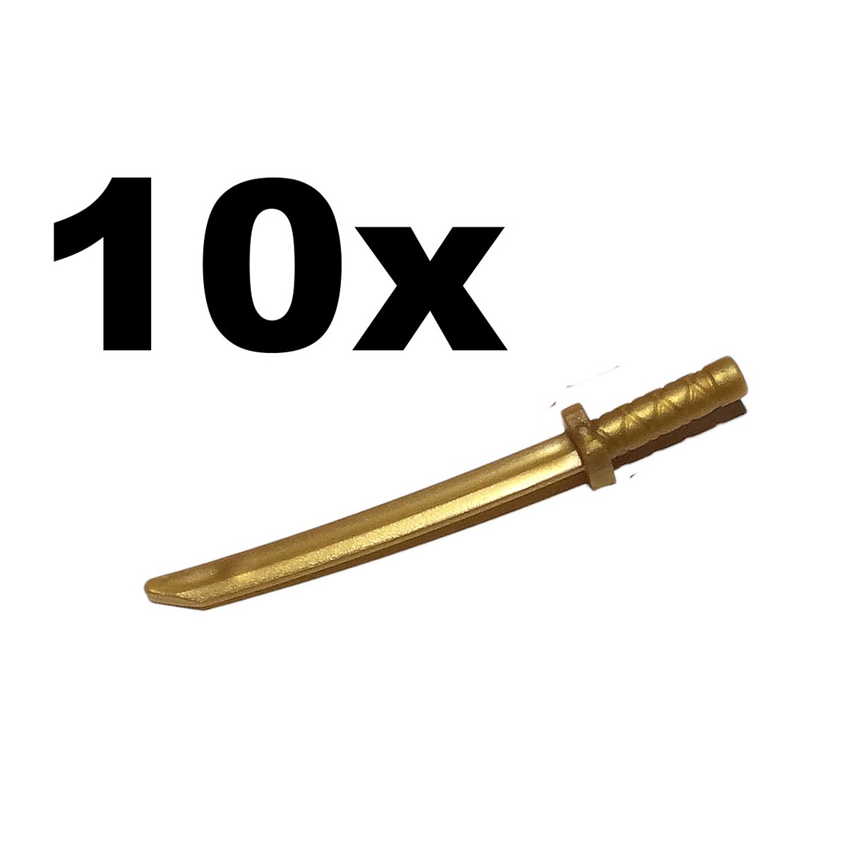 NEW LEGO - Weapon - sword - Katana / Shamshir Pearl Gold x 10