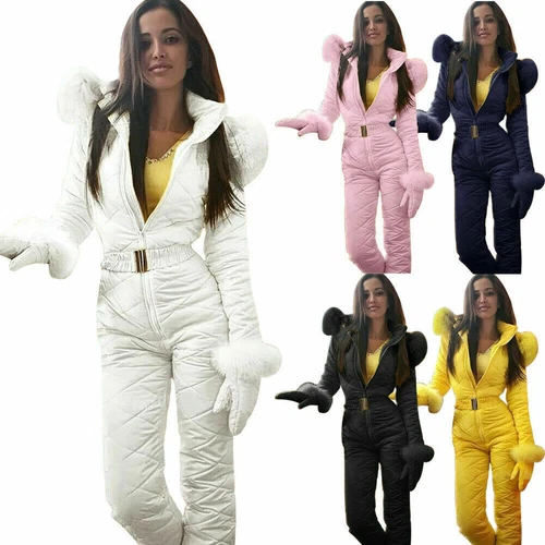 Damen Einteiler Skianzug Wasserdichter isolierter Schneeanzug Overall Warm Gifts - Bild 4 von 17