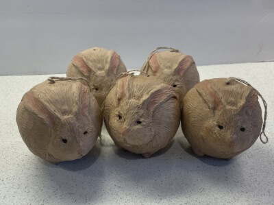 Kugels Easter Bunny Round Rabbit Hanging Balls Vintage 3  Tall Spring Collection