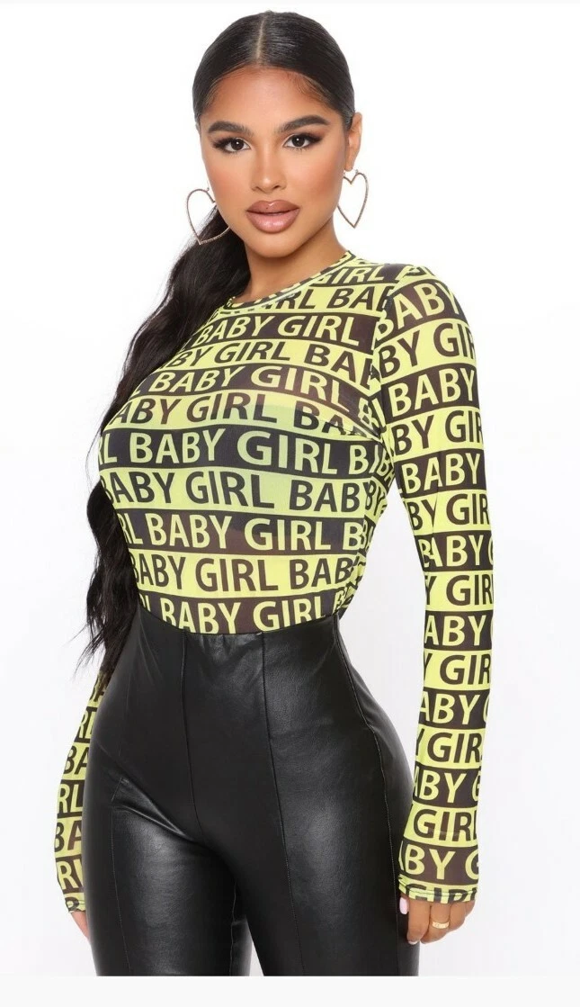 Fashion Nova Women s Take Control Baby Mesh Top Black And Yellow