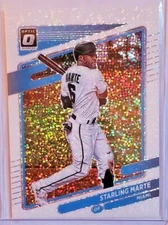 2021 Panini Prizm Starling Marte White Sparkle Prizm SSP #163 