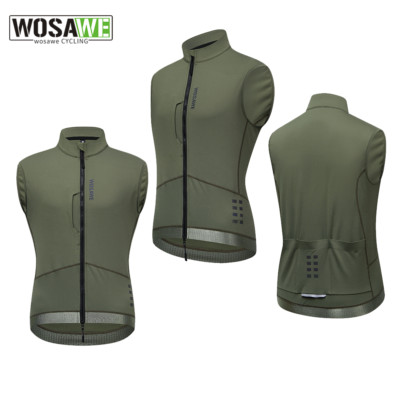 WOSAWE Herren Herbst/Winter Fahrradweste für Radfahrer Warme Jacke Reflektierend