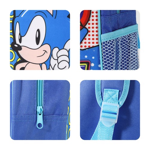 Sonic the Hedgehog zaino premium per bambini zaino scuola borsa da viaggio - Foto 4 di 8