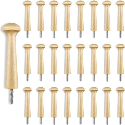 20PCS Wood Wooden Shaker Peg 2.71*0.87inch Screw on shaker pegs  Hats - Picture 1 of 8