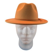 Wide Brim Felt Hat Tan Woman's Size 6 3/8 100 Recycled Polyester Stylish