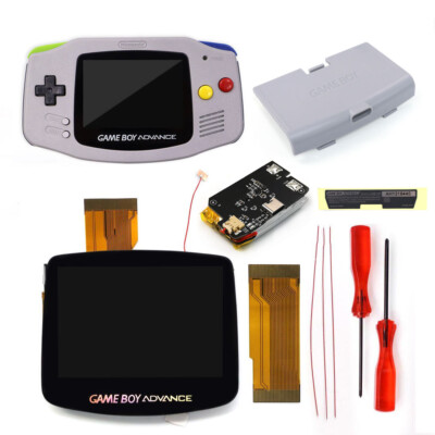 Laminated V5 IPS Backlight LCD Kit+Pre-cut Shell W/Rechargable Battery For GBA