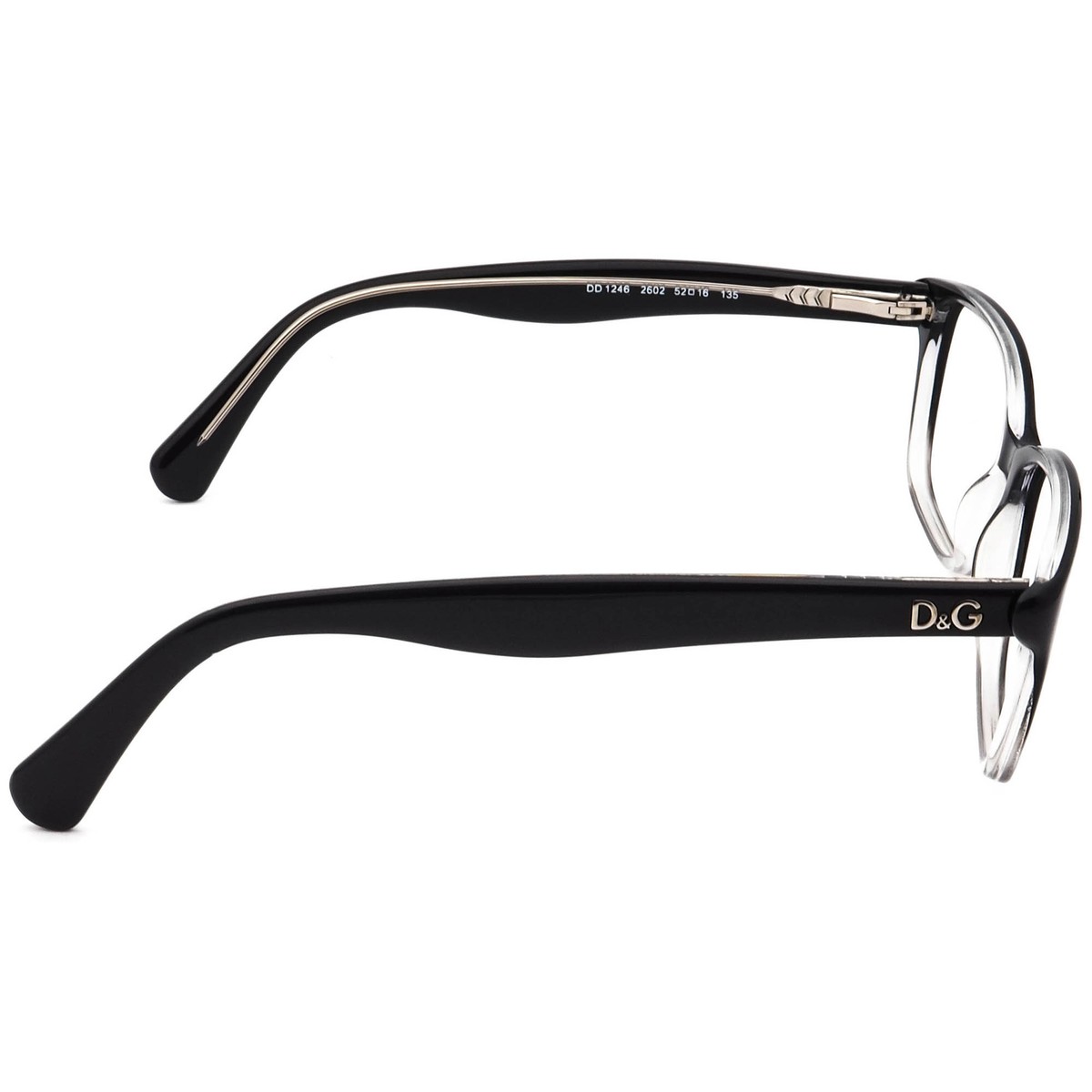 Dolce & Gabbana Eyeglasses DD 1246 2602 Black/Clear Fade 