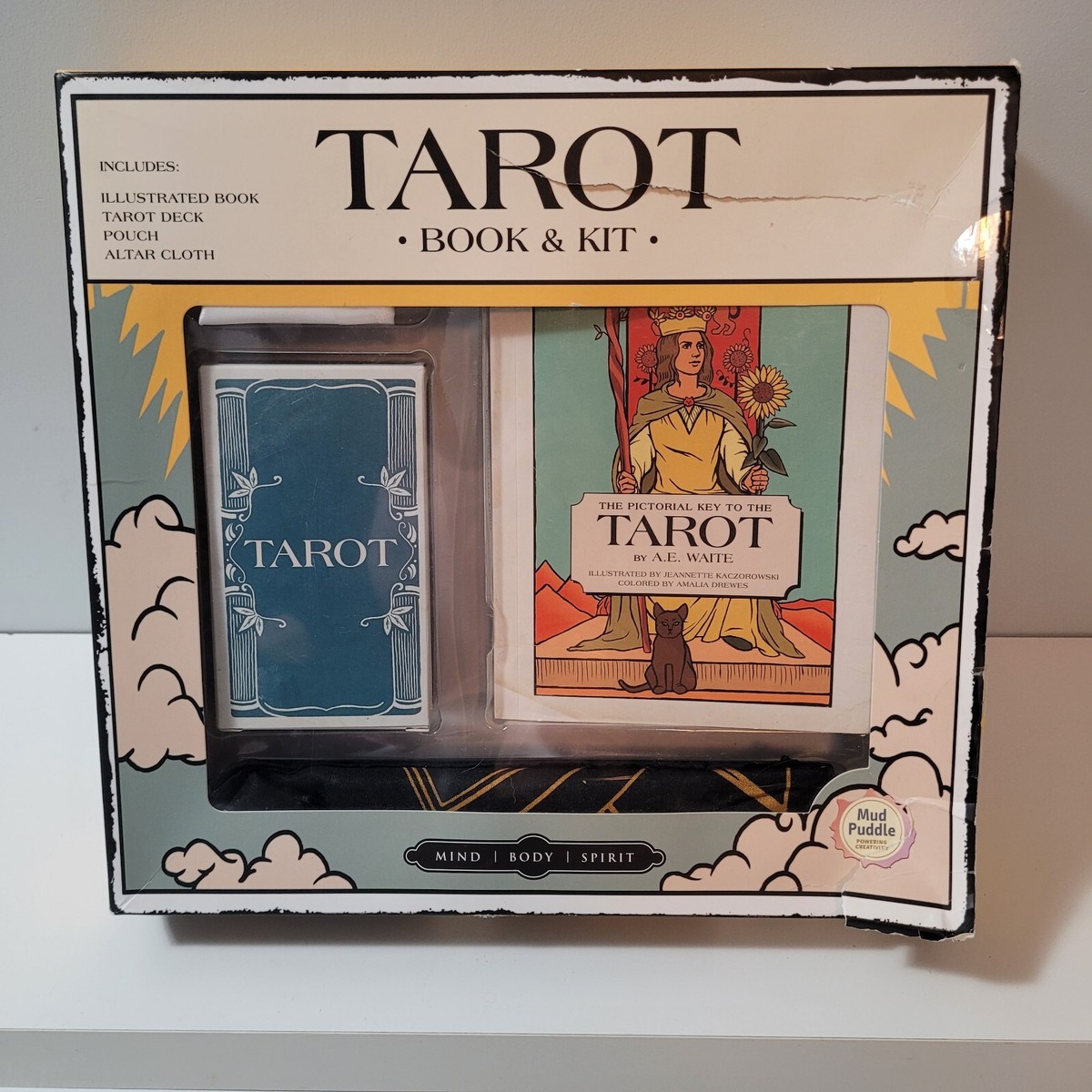 AE Waite's Tarot Book & Kit: Book Deck Pouch Altar Cloth By Mud