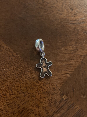 PANDORA Charm Bead Authentic Silver Dangle Gingerbread Man S925 ALE