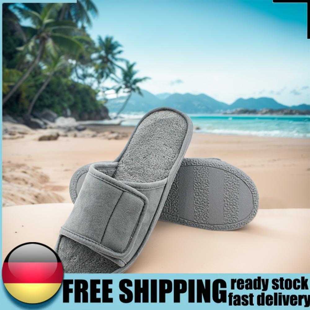 APL Adjustable Ho Slippers Memory Foam Bedroom Slippers Shoes for Men (Grey M)