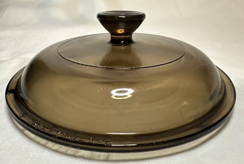 Pyrex LID ONLY Amber Glass Lid W-1-C Replacement Round Kitchen Cooking Saucepan - Picture 2 of 8