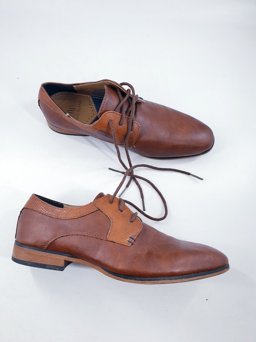 River Island size tan brown faux leather smart formal