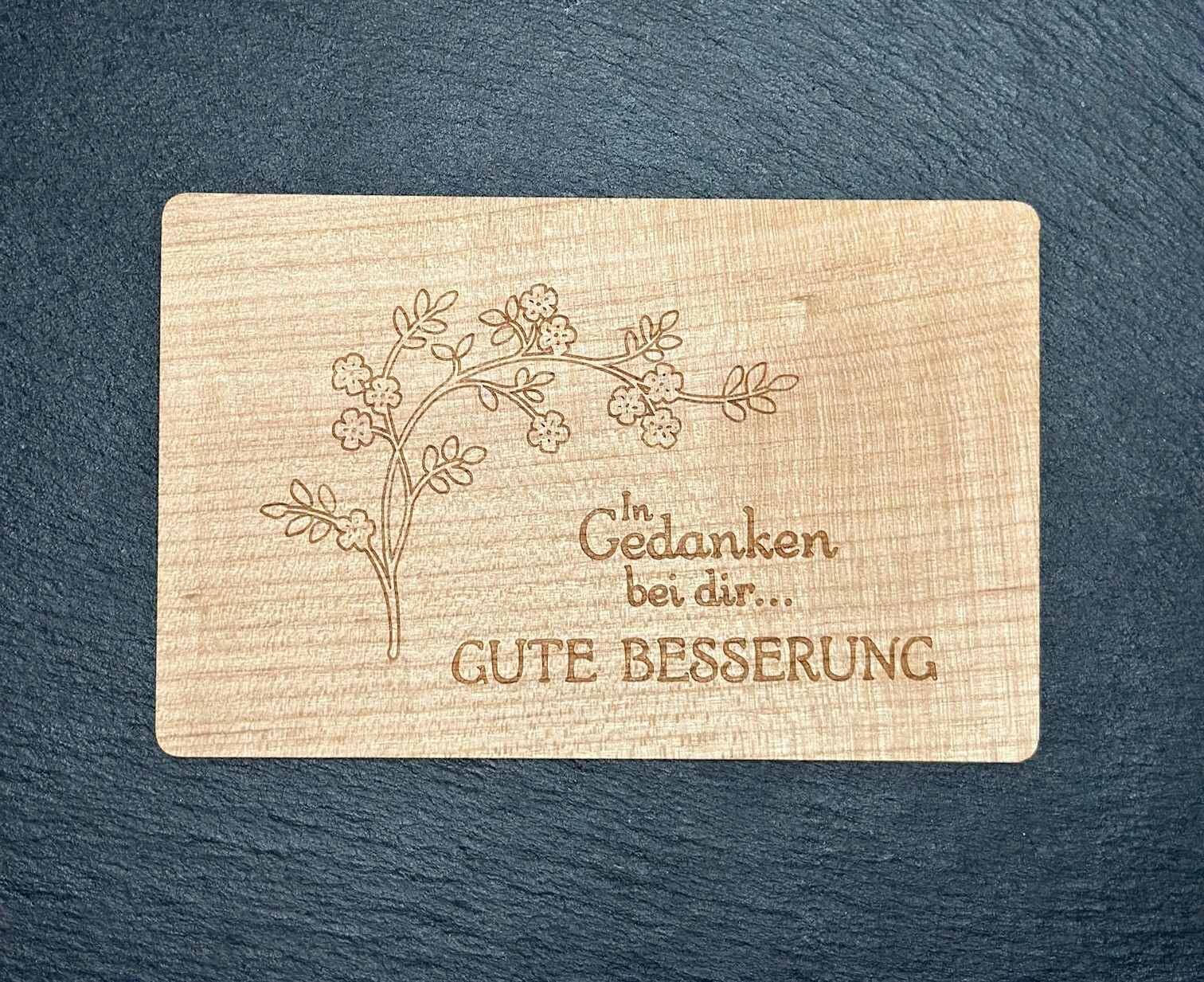 GrußKarte Holz Geschenk Karte Gedanken Gute Besserung zur Genesung Gesundheit