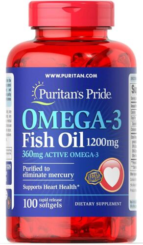 Nutritional Softgels, Omega-3 Fish Oil, 1200 mg, 100 Count - Picture 1 of 10