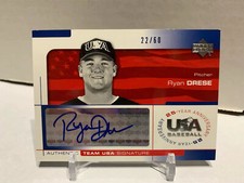 Ryan Drese 2004 USA Baseball 25th Anniversary Signatures /60 Blue Ink Auto