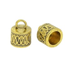 Tibetan Style Antique gold cord ends 8mm hole 14.5X11mm cord ends/end cap
