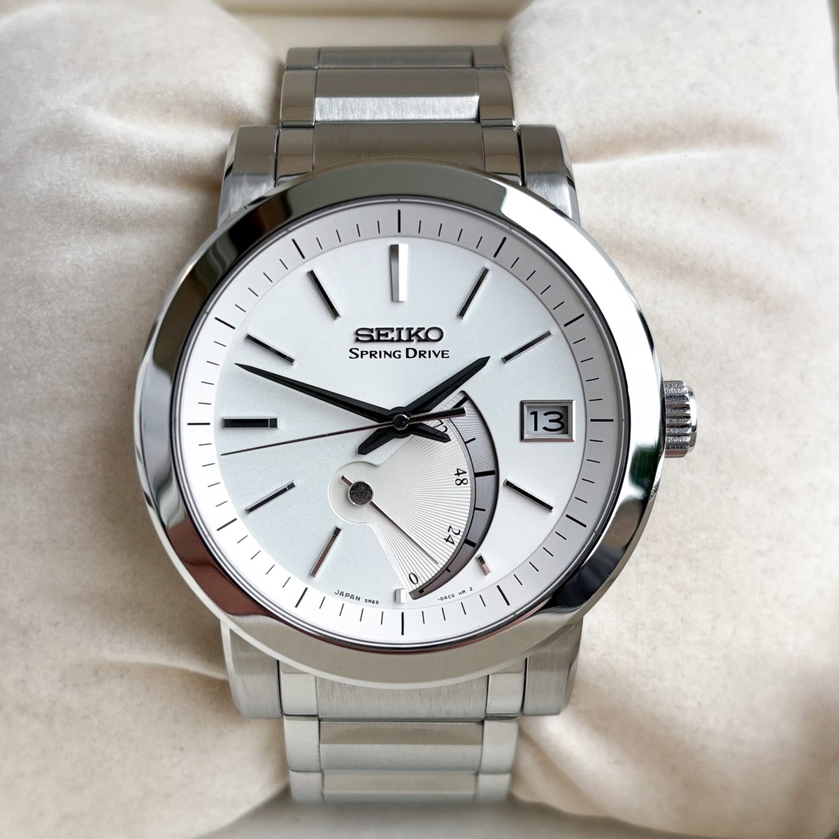 Seiko Spring Drive SNR001 Cal. 5R65 Power Reserve Automatic Stahl