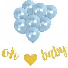 Boy Baby Shower Party Supplies Decorations Decor Kit Banner Balloons blue gender