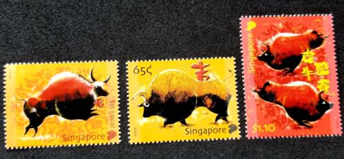 [SJ] Singapore Year Of Ox 2009 New Year Chinese Lunar Zodiac (stamp) MNH - Picture 1 of 5