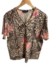 Women Los Angeles Rose Scrub Top Size Large Butterflies