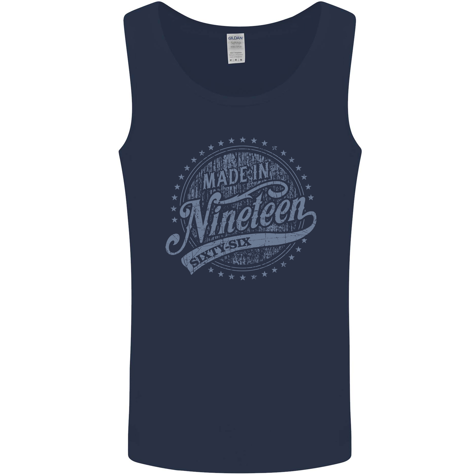 Distressed 59th Birthday Made In 1966 Mens Vest Tank Top Navy Blue