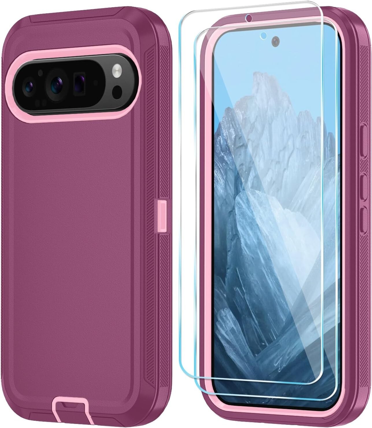Funda protectora resistente a prueba de golpes con protector de pantalla para Google Pixel 9/9 Pro
