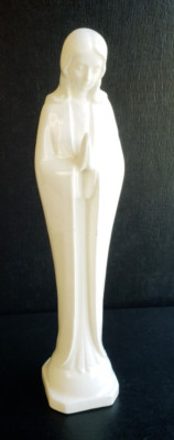 Vintage Norcrest Japan Reg US Pat Off white praying Madonna virgin Mary vase