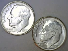 1957 1957 D 90% Silver UNC BU Roosevelt Dime Ten Cent Coins