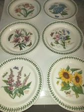 Portmeirion botanic garden set of 6 assorted dinner  plates---4601---