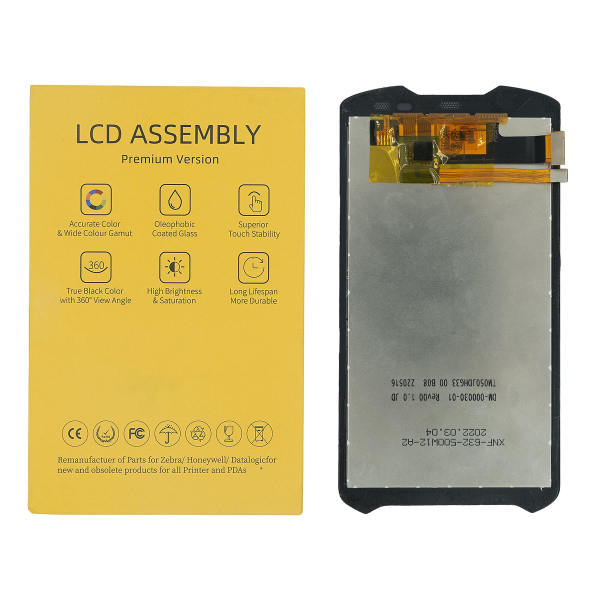 SZZPRX Para Zebra TC56 TC51 TC510K LCD TM050JDHG33 EUA Scanner Display LCD Somente Montagem Módulo De Tela E Digitador De Tela De Toque - Foto 14