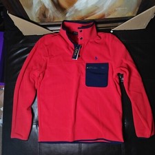 polo ralph lauren Fleece Size small medium large , XX Large XXL red navy button