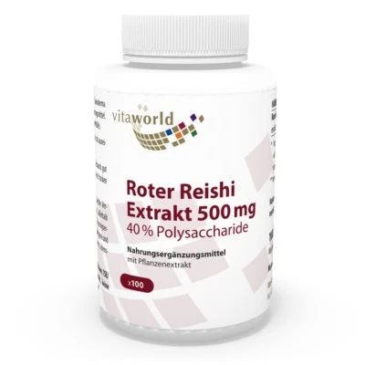 Extrait Premium de Rouge Reishi 500mg 100 Capsules Vita World Allemagne