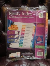 Numerical Tab Dividers Folder Ready Index 1-15 for 3 Ring Binder Multicolor