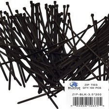 SHIPS FREE 100 PACK 8 INCH NYLON ZIP BLACK CABLE TIES WIRE TIE WRAPS 40 LBS 8"