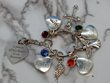 "A piece of my heart is in heaven" Memorial Keyring - Sympathy Funeral Gift