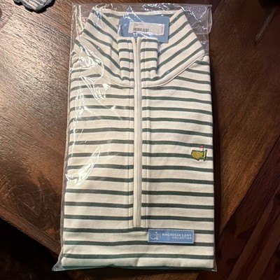 Masters Magnolia Lane women s Striped 1/4 Zip Long Sleeve Golf Polo Green L