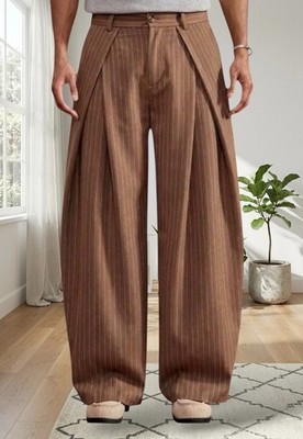Japan Style Vintage Y2K Kreidehose Wide Leg braun - L